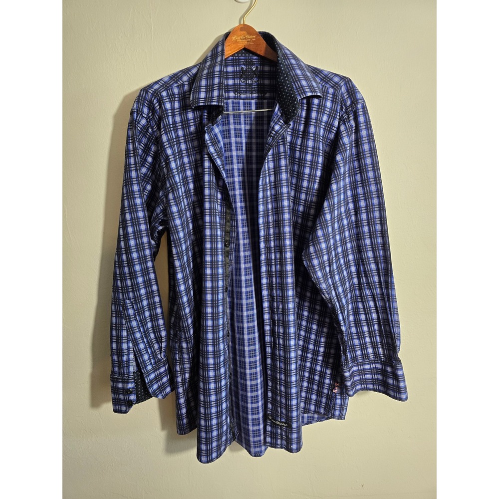 English Laundry Plaid Button Down Long Sleeve Dress Shirt Size 16.5 32/33